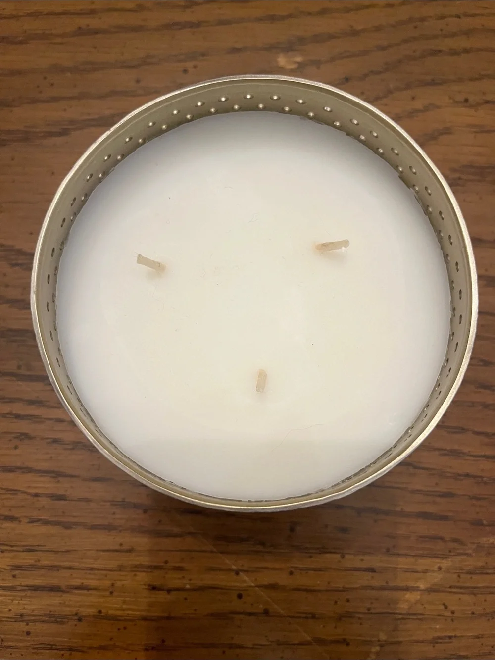 Anthropologie Melina Metal three wick candle, new